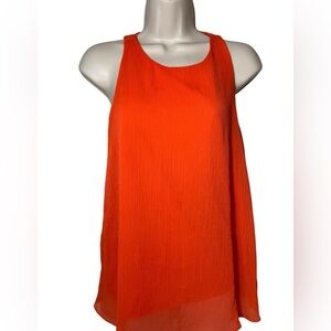Banana Republic Top Halter Back  Sleeveless Orange Stretched Lined XSmall